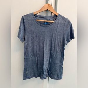 Icebreaker merino t-shirt, navy/white stripe